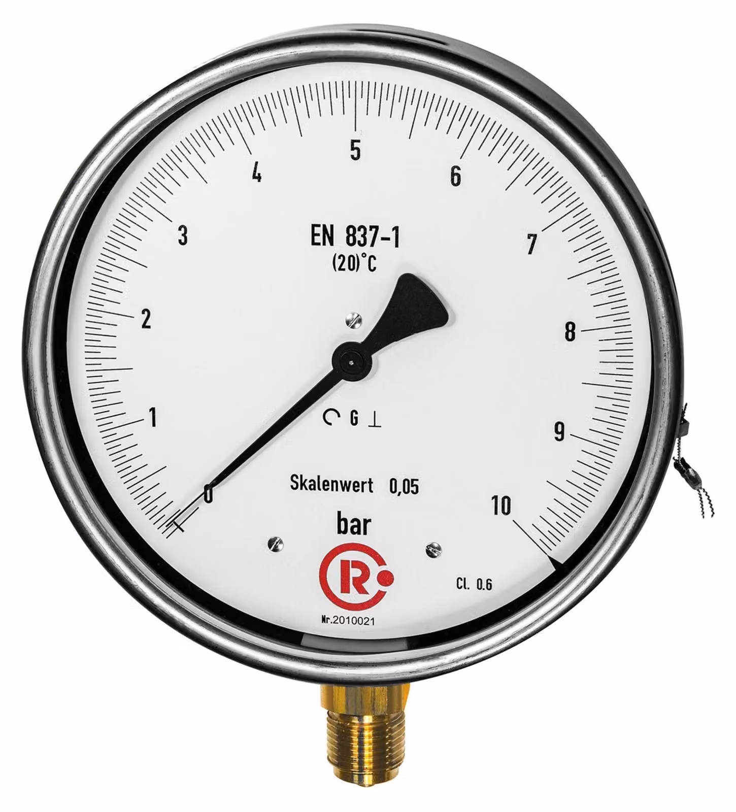 Manometro di precisione Riegler, fondo radiale G 1/2, 0 - 400,0 bar, Ã˜ 160, 1173-R