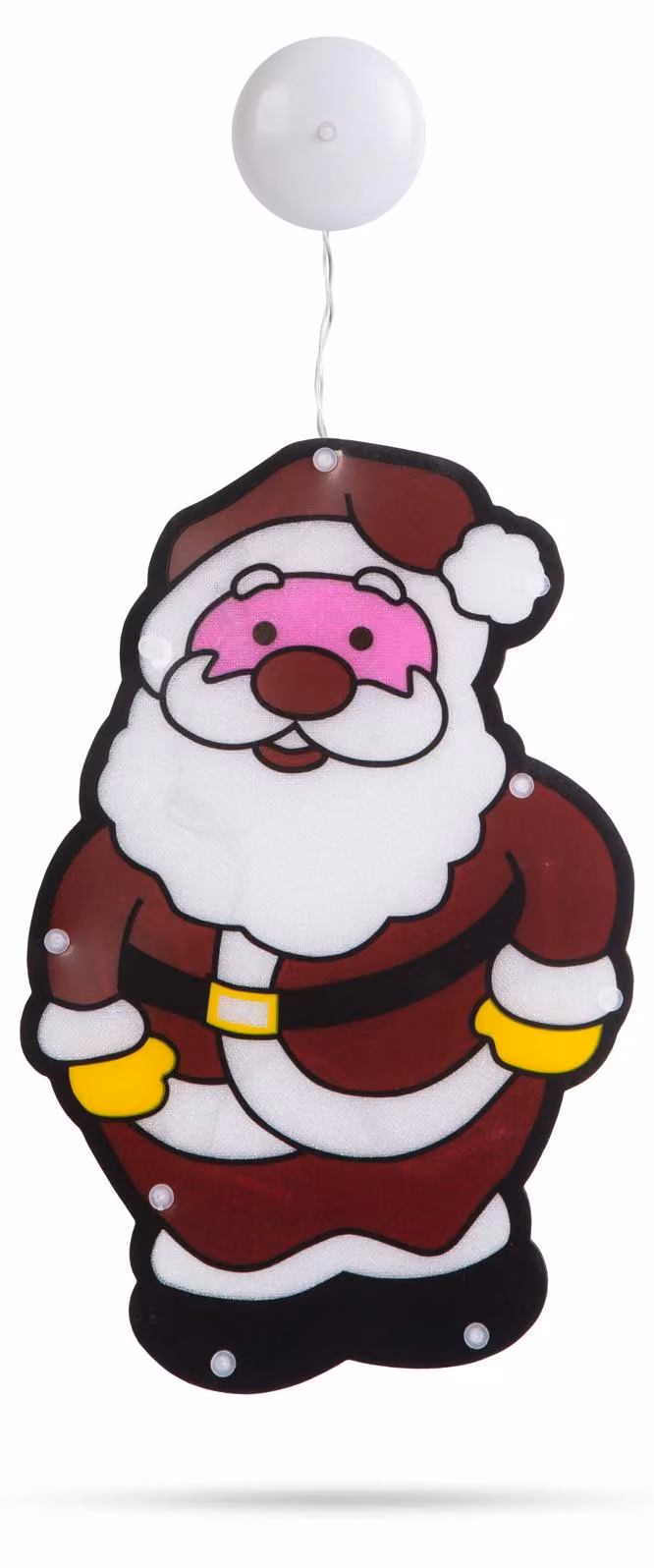 Decorazione luminosa in PVC per finestre - Babbo Natale - 27 x 17 cm - alimentazione: 3 batterie AAA