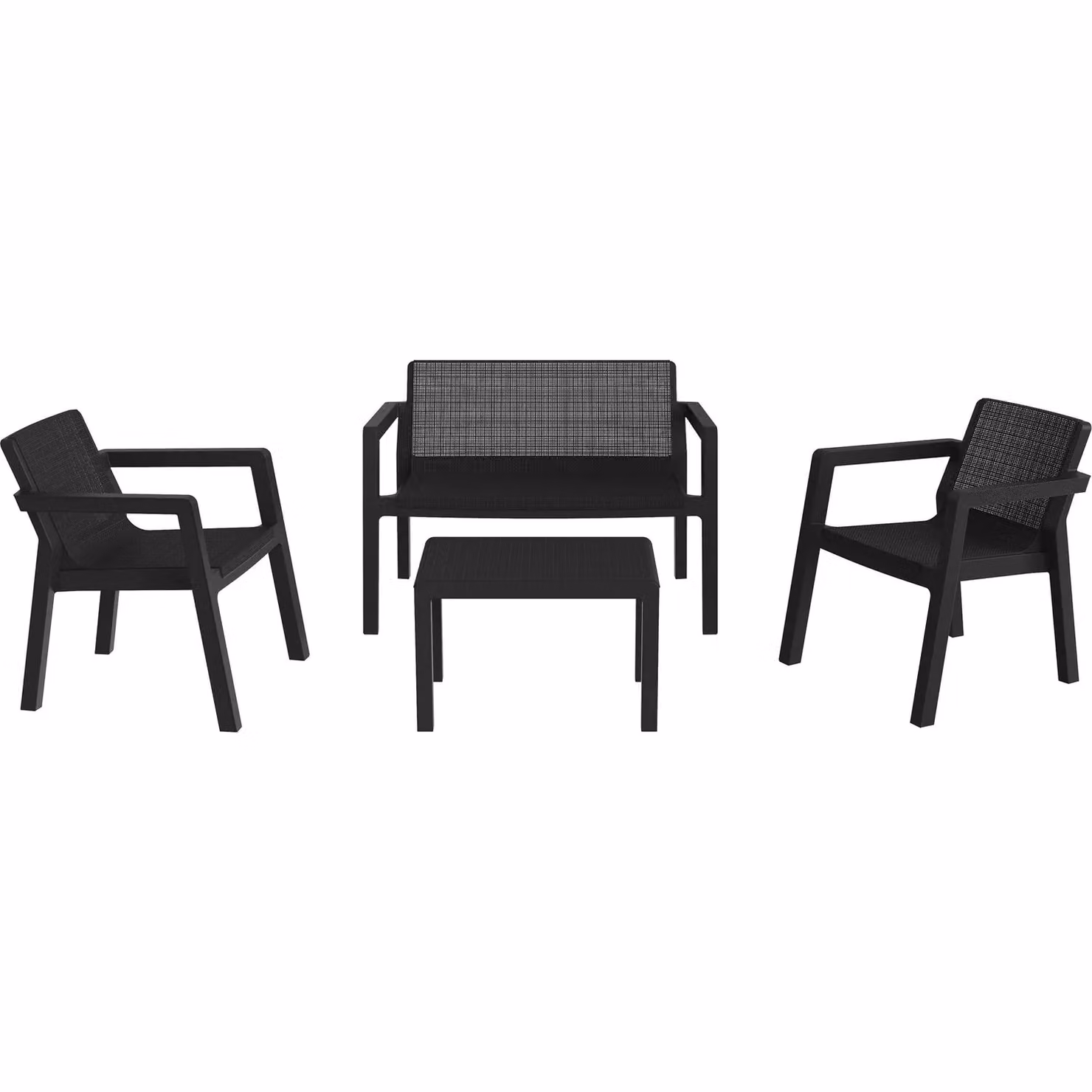 Set da giardino TOOMAX Riviera per 4 persone in rattan effetto antracite opaco – 1