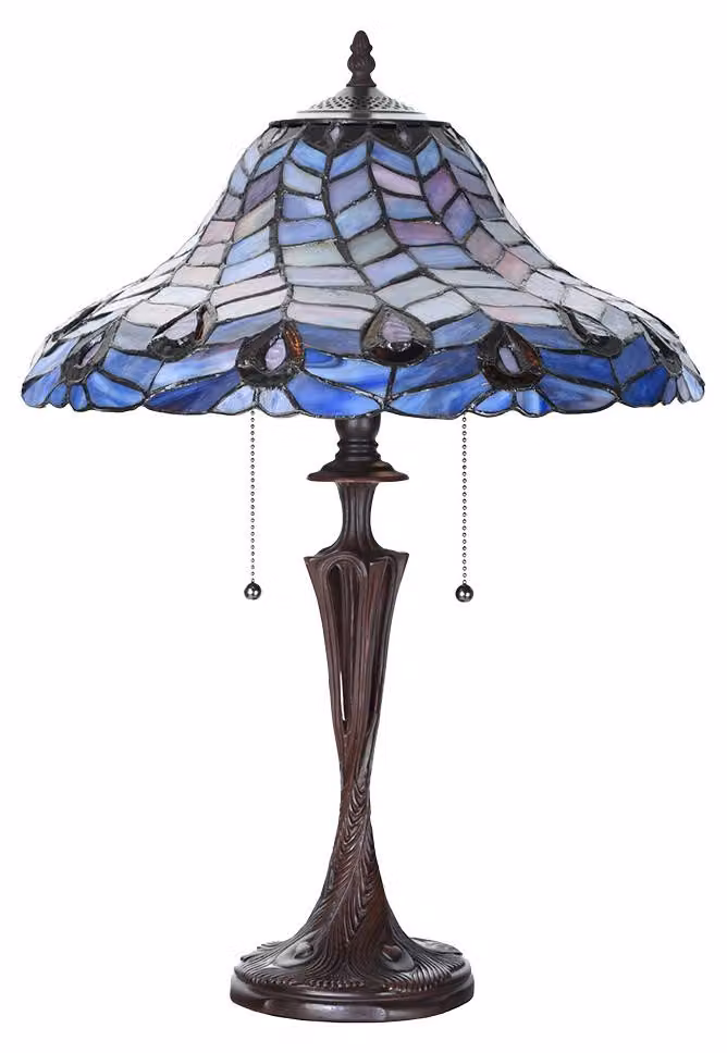 Lampada da tavolo Tiffany Clayre & Eef Ø 40x60 cm in vetro blu violetto