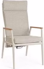Poltrona da giardino moderna Bizzotto Pelican in alluminio e olefin color beige