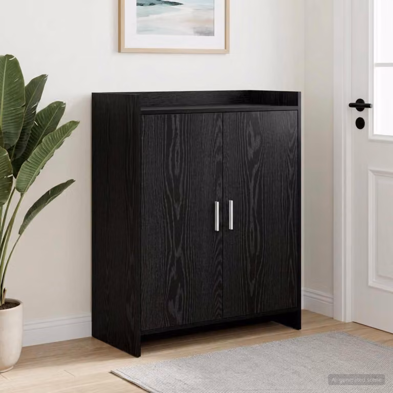 Mobile porta scarpe moderno vidaXL in MDF nero L: 73,5 cm, P: 36 cm, H: 92 cm