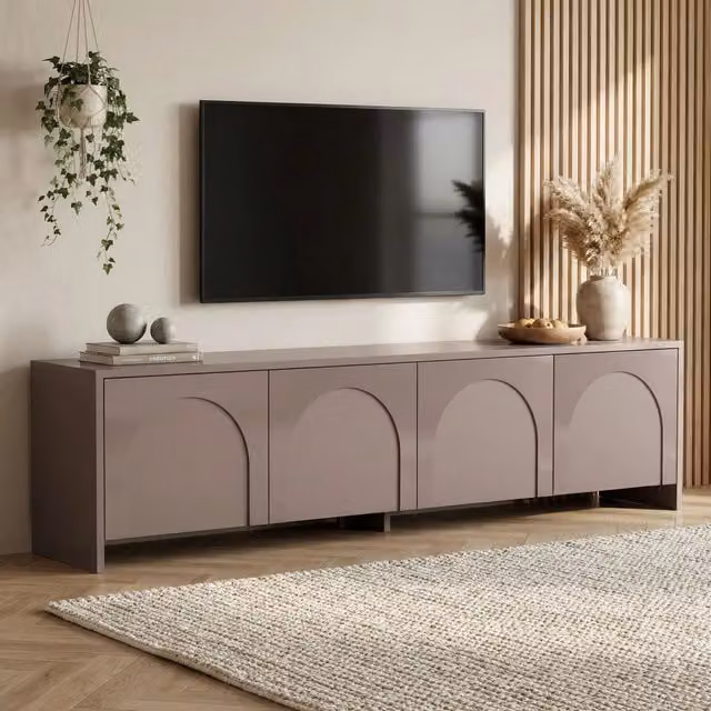 Noma, Mobile Porta tv Apertura a Ribalta, 180x32x45h cm Marrone Bronzo