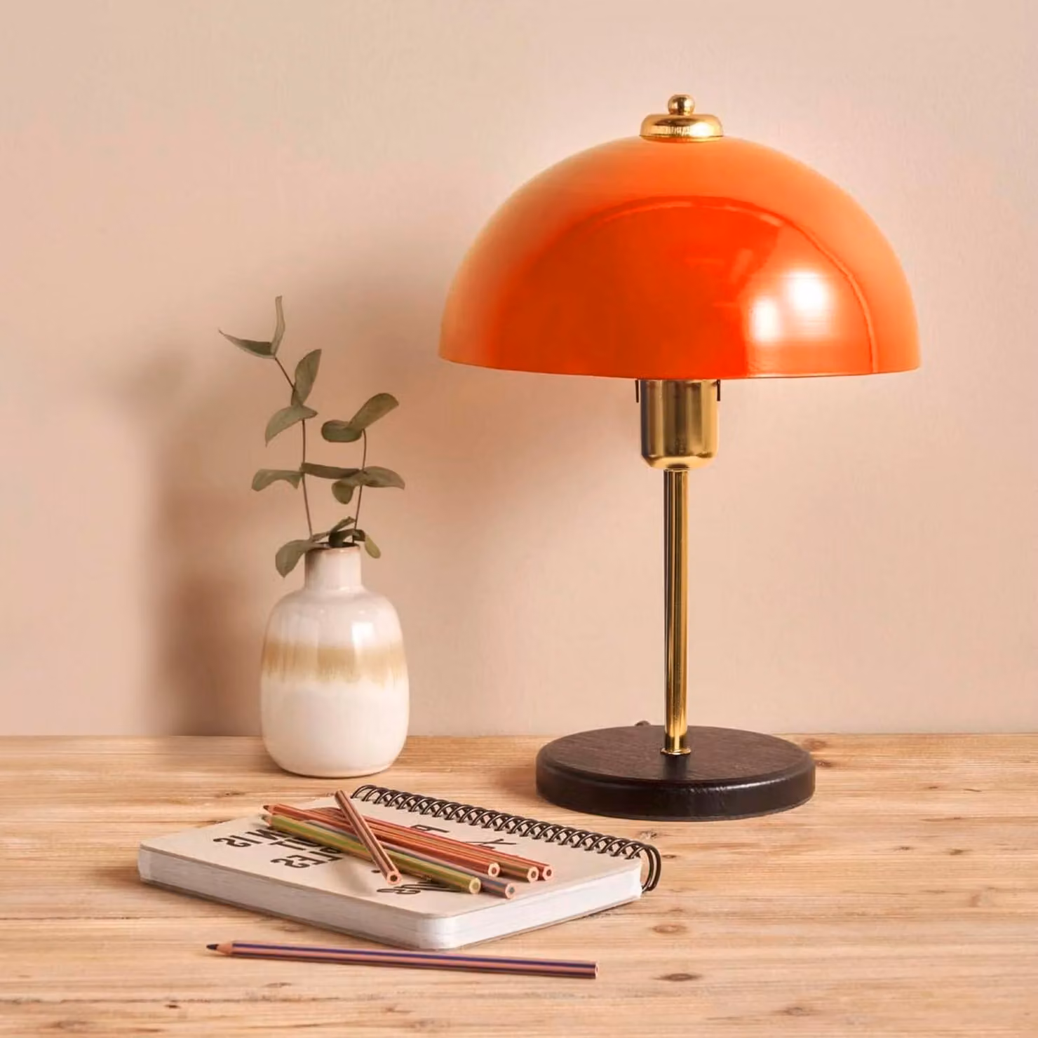 Opviq, AYD-3666, lampada da scrivania, CORPO IN METALLO, arancione, 38 x 23 x 23 cm