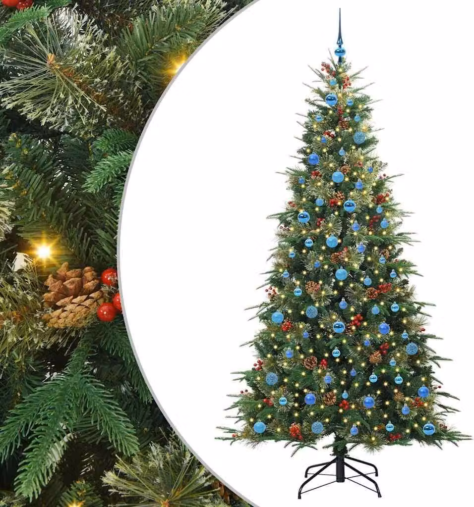 Albero di Natale Artificiale con Rami Pieghevoli Verde 240 cm