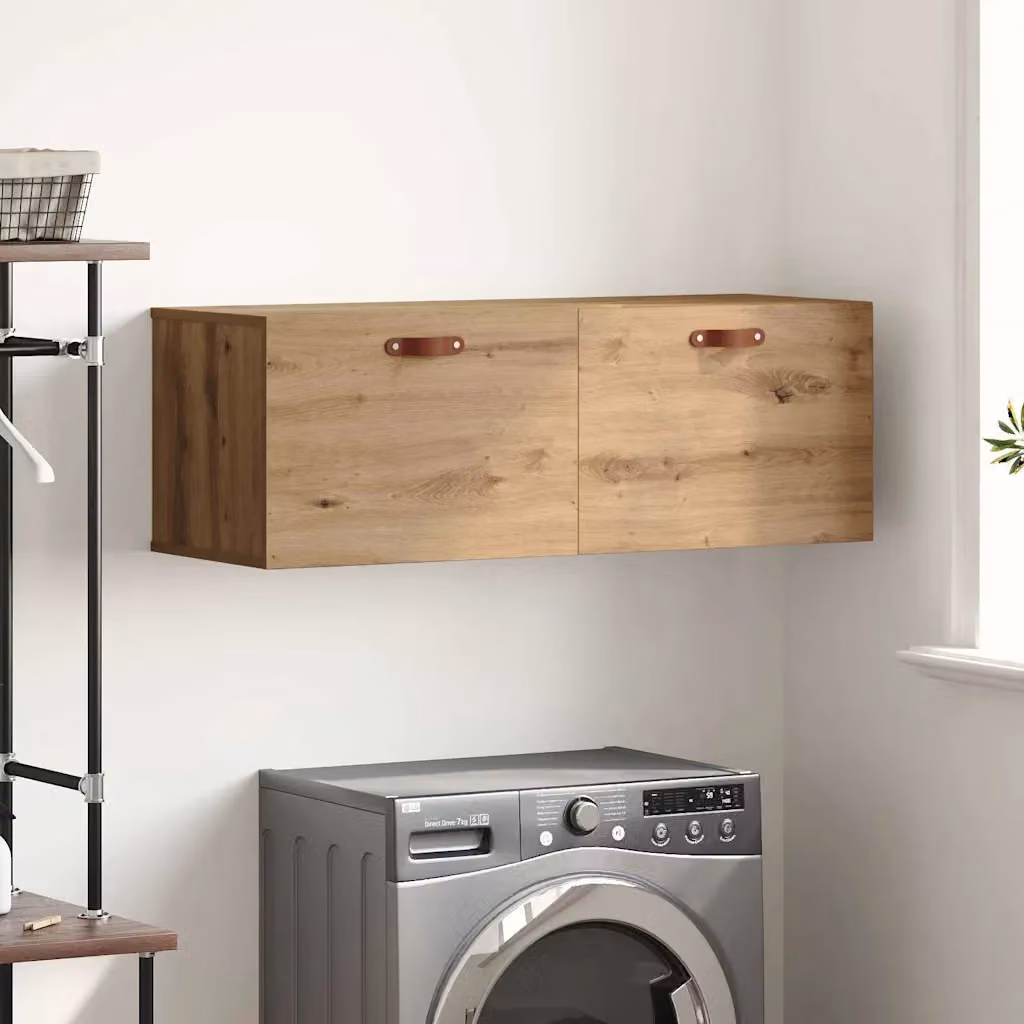 Mobiletto a muro moderno vidaXL in legno marrone con ante a battente e ripiani interni L 100 x P 36,5 x H 35 cm