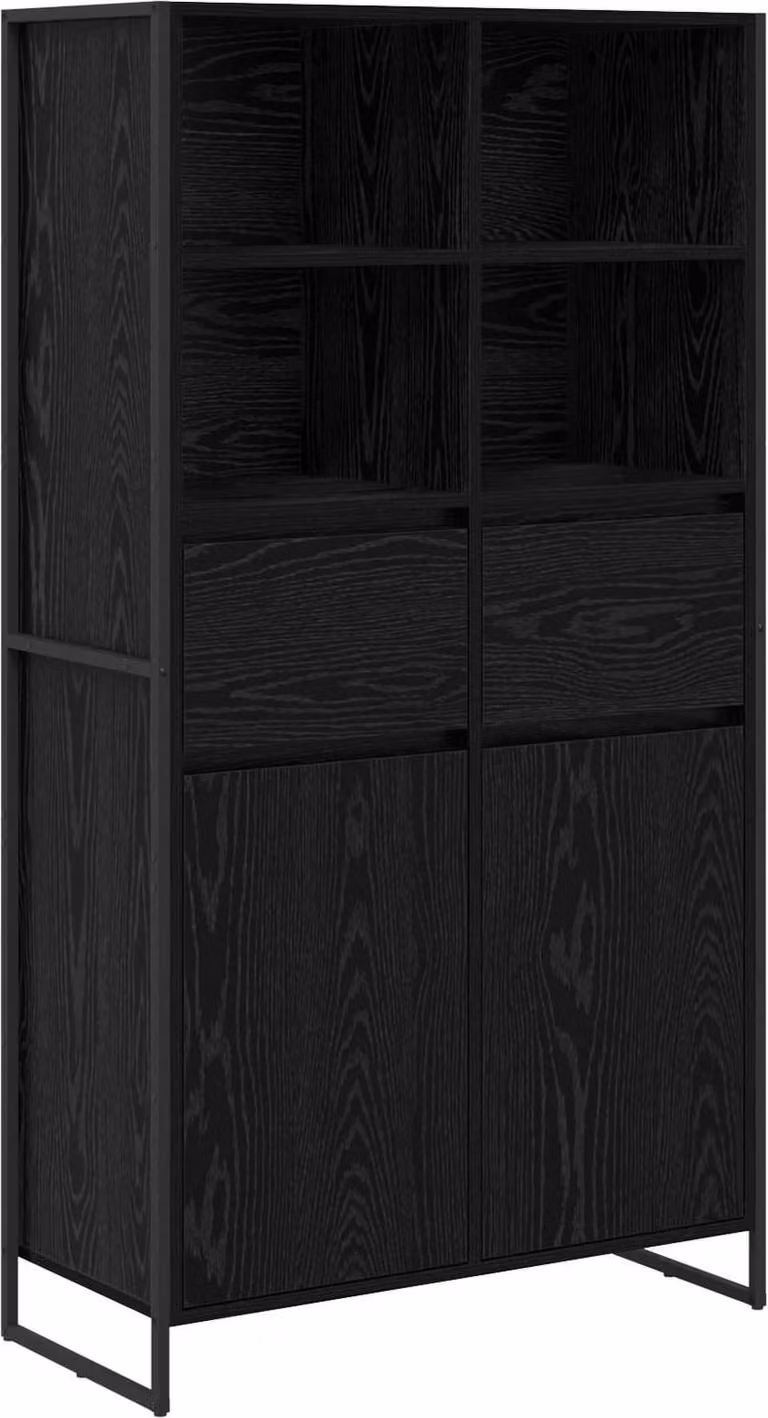 Credenza 2 pcs Rovere Nero 81 x 36 x 150.5 cm Legno multistrato