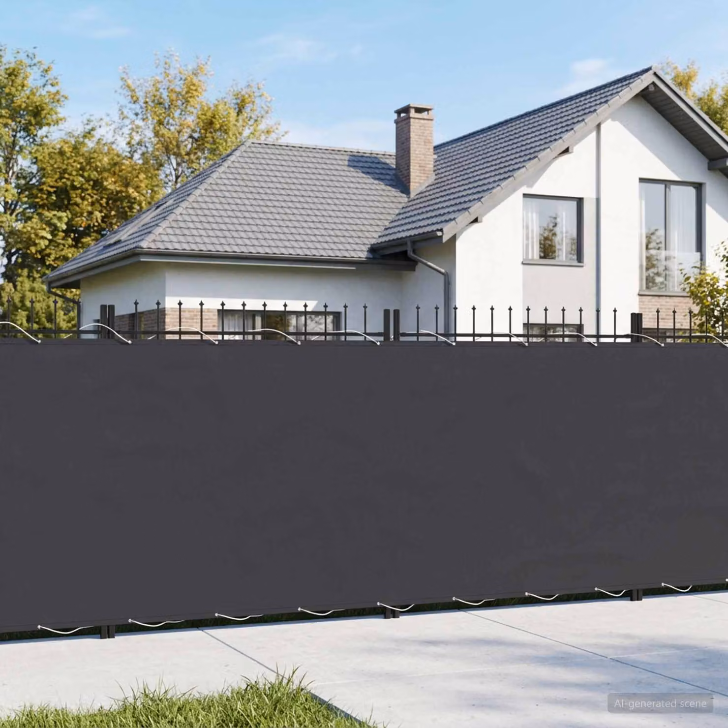 Schermo di privacy per balcone vidaXL in poliestere, colore antracite o nero, L: 15 m x H: 1,8 m