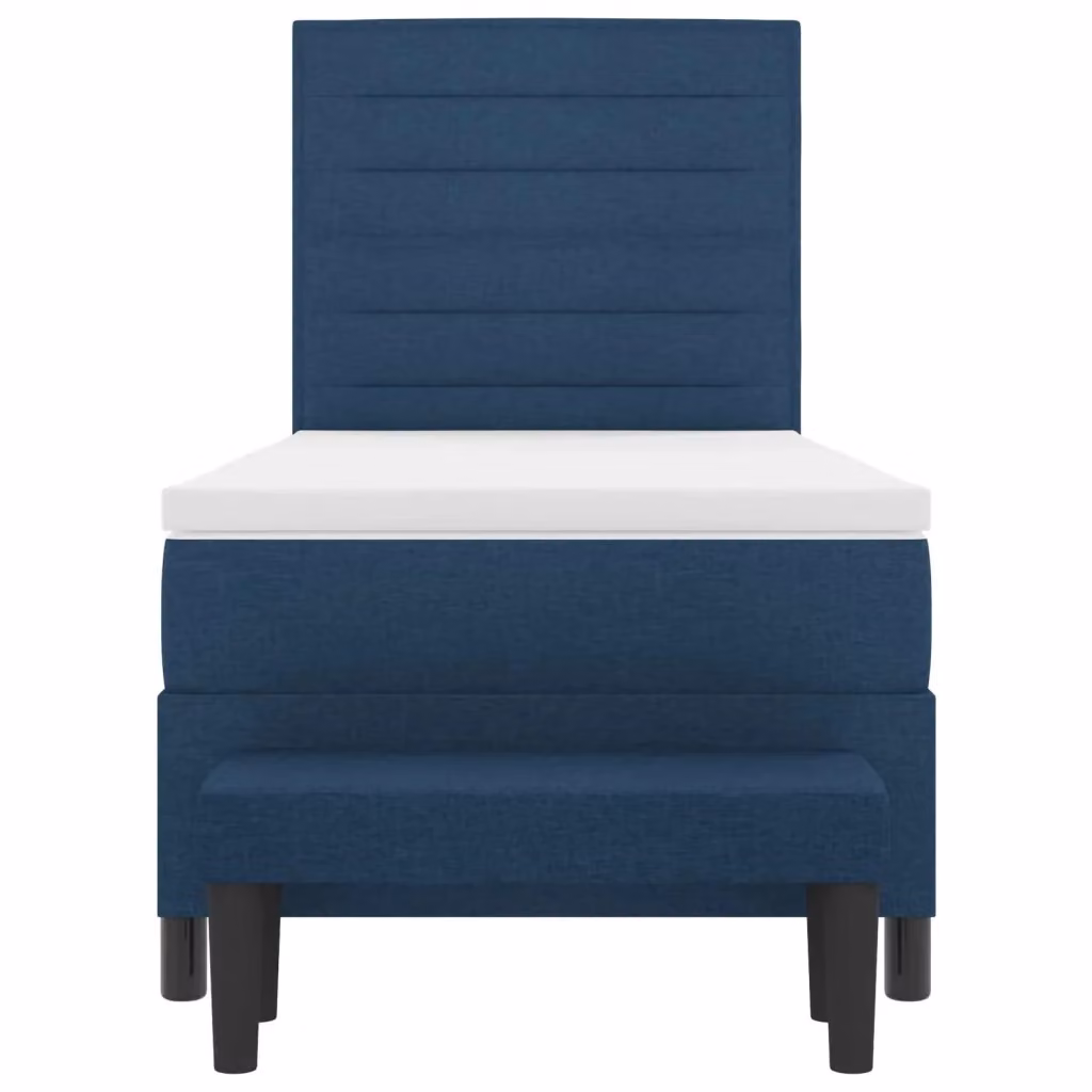 Letto ibrido con molle a sacchetto e testiera vidaXL in tessuto blu L/P: 90 x 190 cm – 2