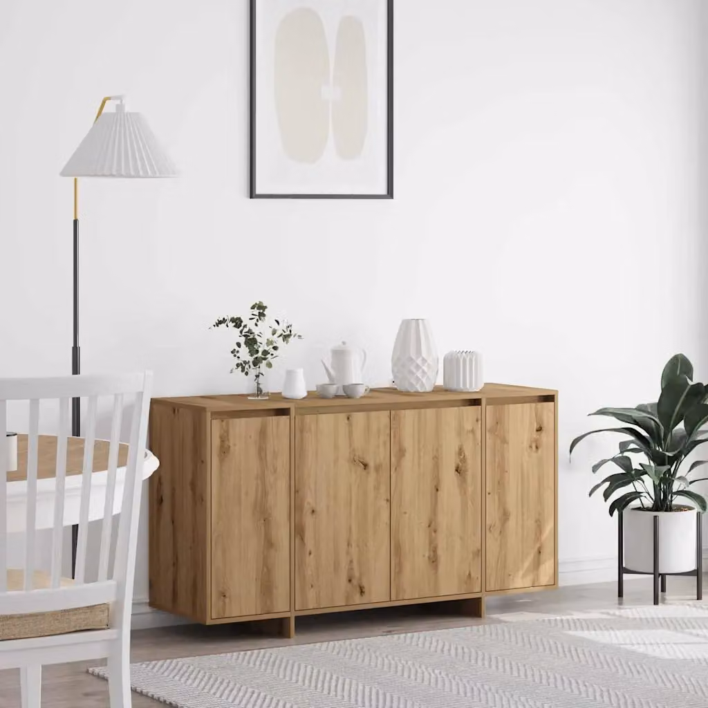 Credenza minimalista vidaXL in rovere marrone L: 135 cm, P: 41 cm, H: 75 cm