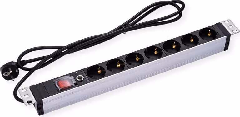 VALUE 48,30 cm (19") Presa di corrente 1U Protezione da sovraccarico a 7 vie Cavo di alimentazione da 1,8 m - Presa di corrente - 1,8 m - Modulo rack (19