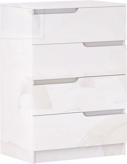 Cassettiera moderna e minimal in legno bianco lucido L/P/H: 60 x 40 x 85 cm