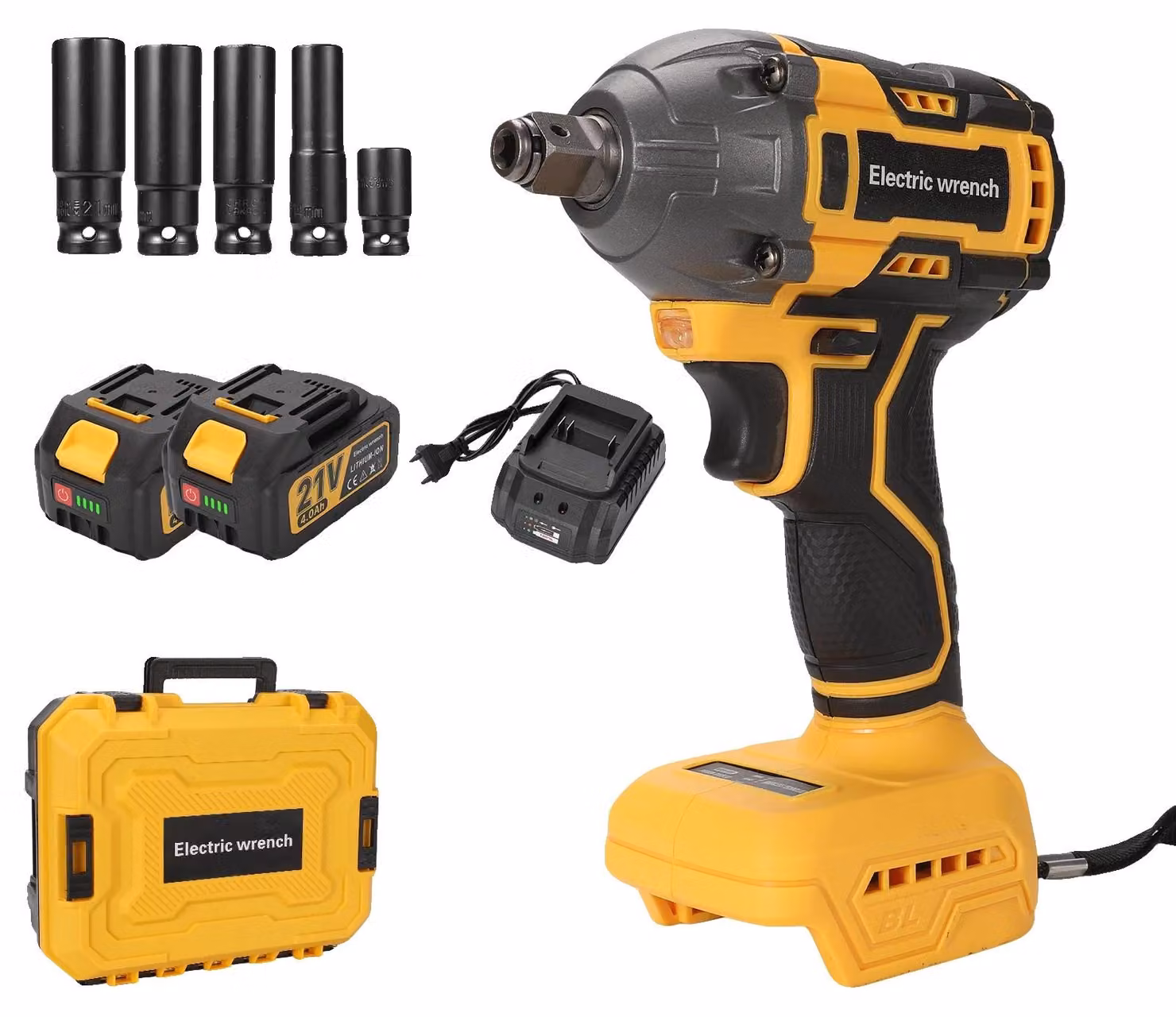 Avvitatore a impulsi, coppia 800 Nm, motore brushless, con 2 batterie, UE