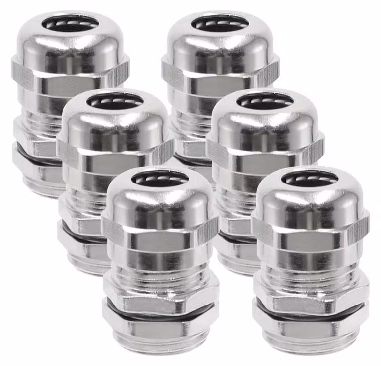 Connettori a vite per cavi, modello PG7, per cavi di diametro 3-6,5 mm, confezione da 6 pezzi, impermeabili, adatti per impianti elettrici