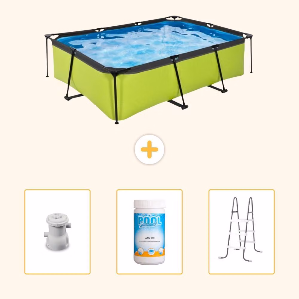 Piscina fuori terra rettangolare - 220x150x65 cm - 4 pezzi - SCB84