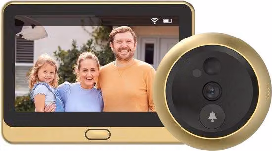 Telecamera di videosorveglianza wireless compatibile con smartphone, ideale per la sicurezza domestica, con luce notturna e funzione audio a due vie