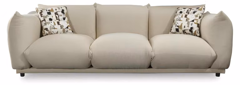 Design Sofa Couch Garnitur Sitzgruppe Kombination Polster Beige Blau Set 3+1