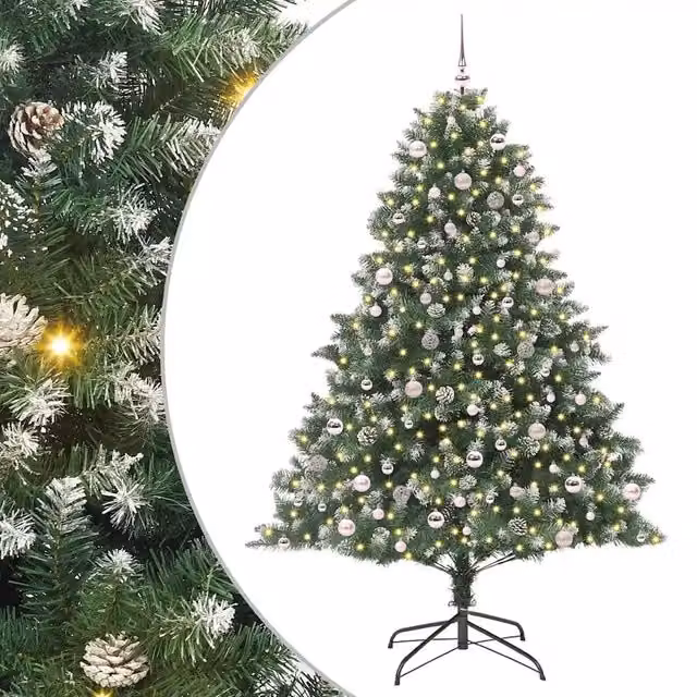 Albero di Natale Artificiale-Albero Natalizio con 300 LED Verde 240 cm 606347
