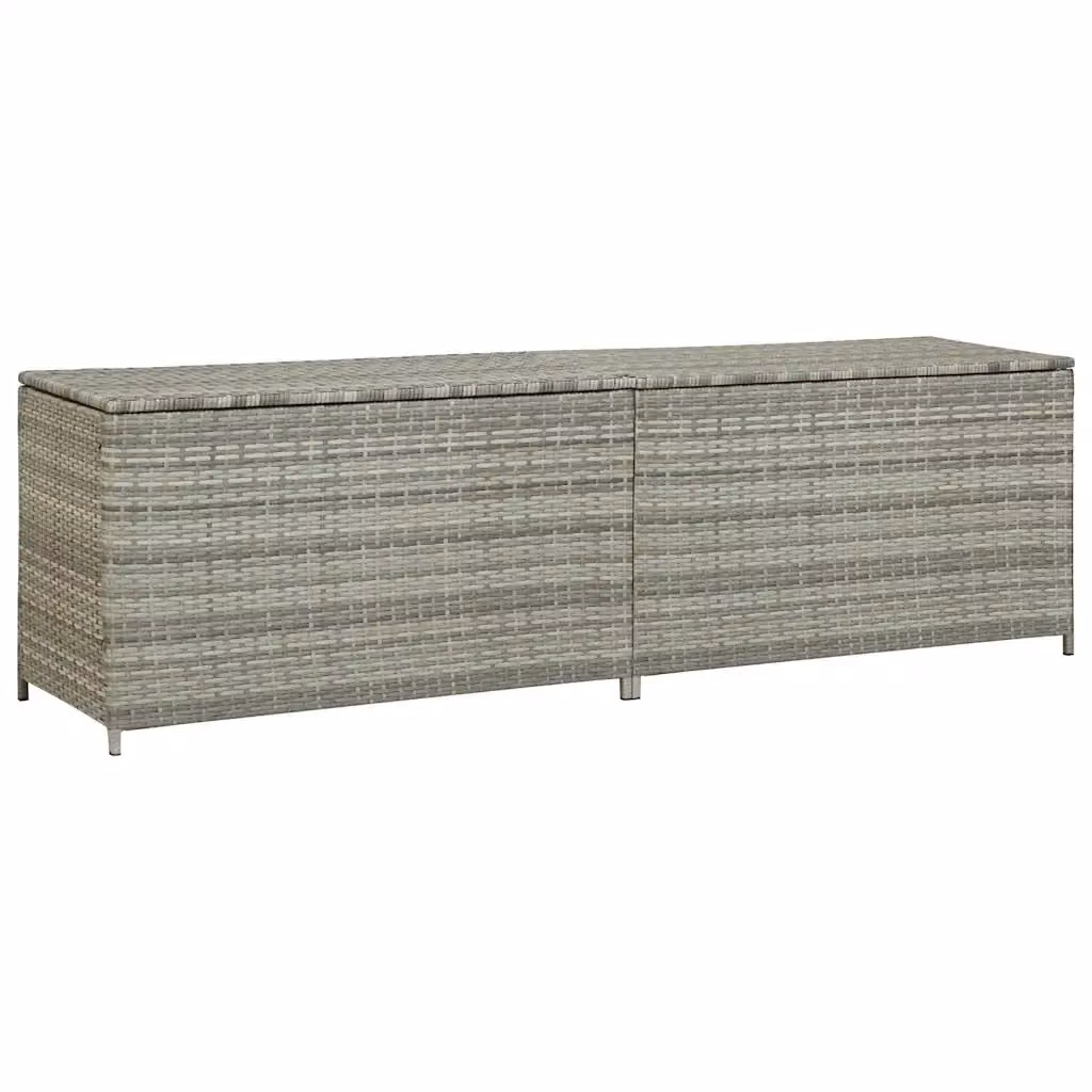 Baule da giardino moderno in polyrattan e metallo vidaXL Grigio L: 200 cm, P: 50 cm, H: 60 cm – 2