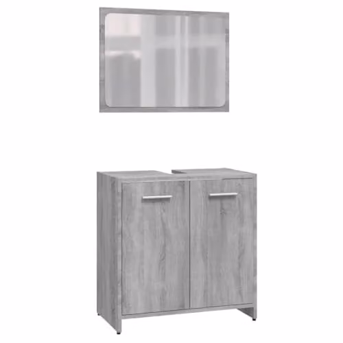 Helloshop26 Mobile da bagno spazioso elegante 60 x 33 x 61 cm in legno di ingegneria Sonoma grigio 02_0048181