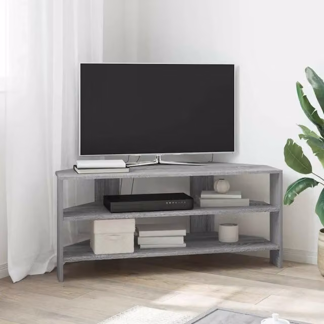 Mobile TV angolare vidaXL in legno multistrato grigio sonoma, L 102 x P 40,5 x H 45 cm