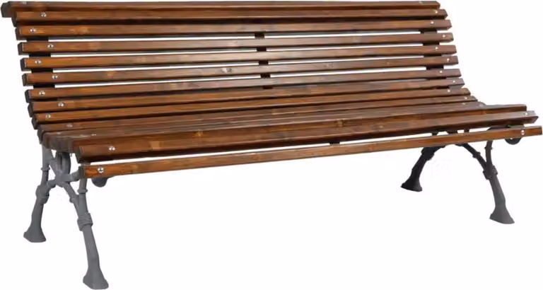 Casa Padrino Park bench - Panchina da città con schienale marrone scuro/grigio 180 cm - Mobili da giardino