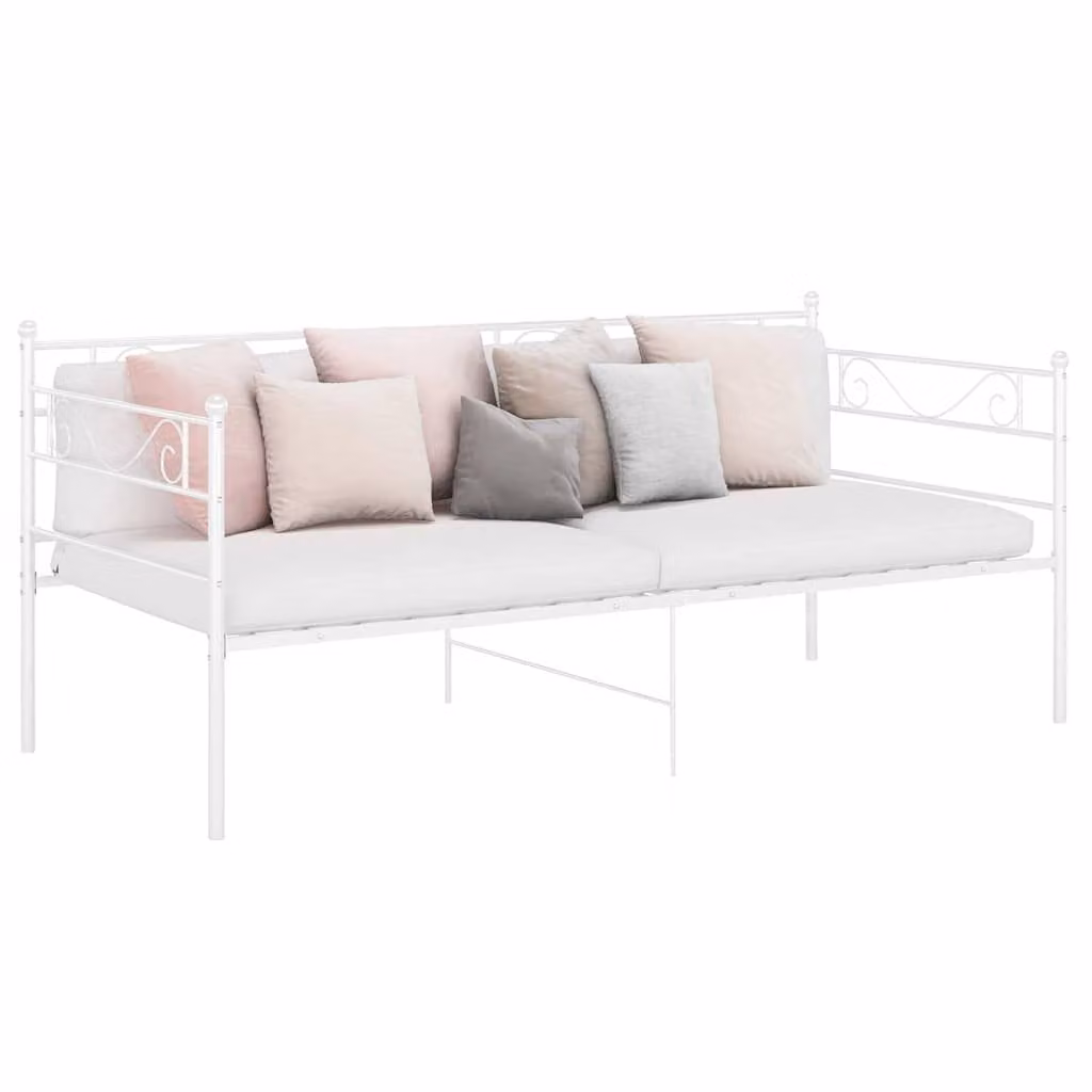 vidaXL Telaio Divano Letto in Metallo Bianco con Doghe Rigide L/P: 90 x 200 cm