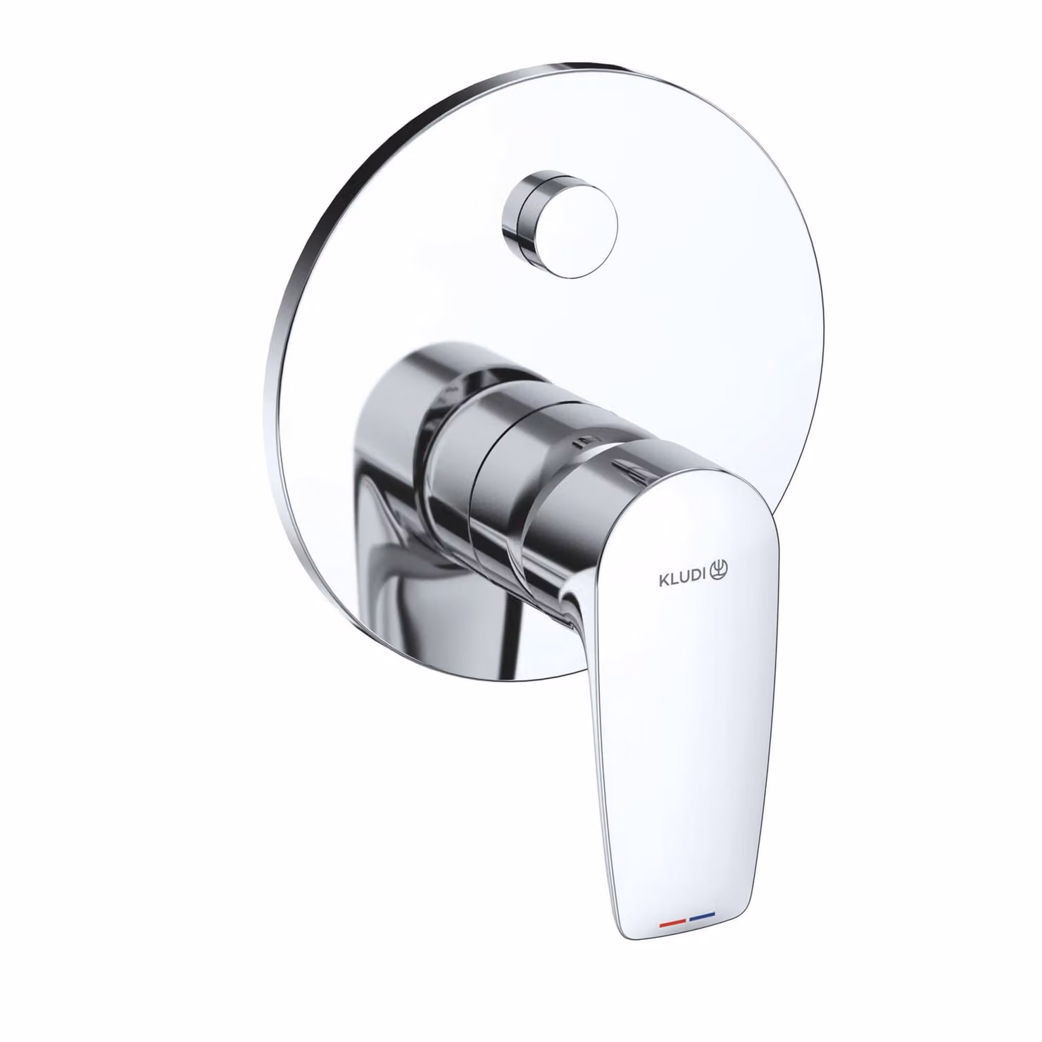 KLUDI PURE&SOLID Mitigeur monocommandé encastré pour bain et douche, inverseur de pression PUSH&SWITCH, chrome, 347630575, 347630575