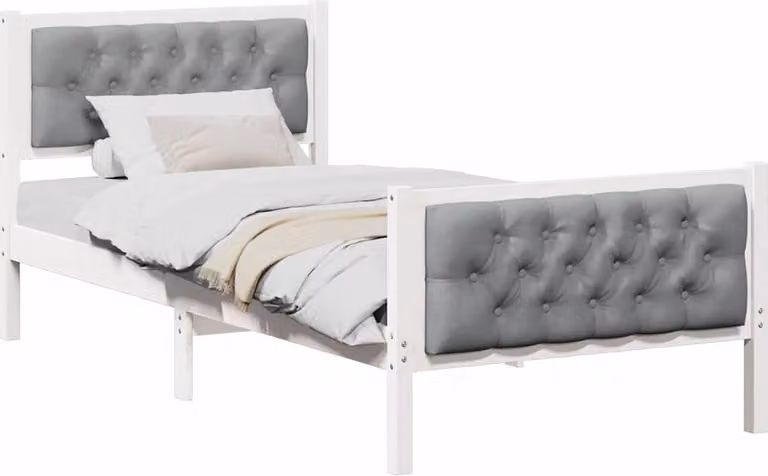Struttura del letto Grigio chiaro 90 x 190 cm Pino massello