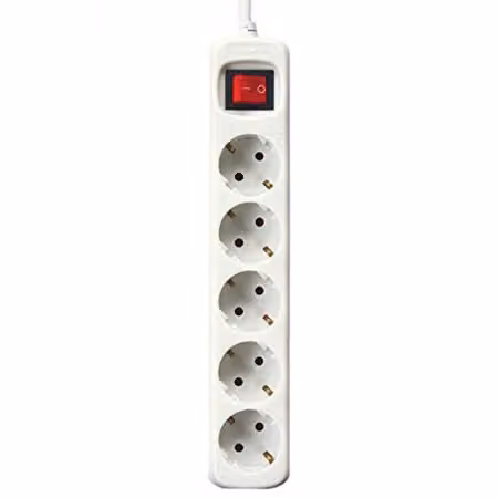 SILVER ELECTRONICS 9631 ciabatta con interruttore, bianca, 5 prese / 3 metri