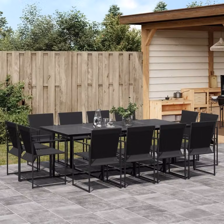 Maison Exclusive - Set da Pranzo da Giardino 13 pz Nero in Textilene