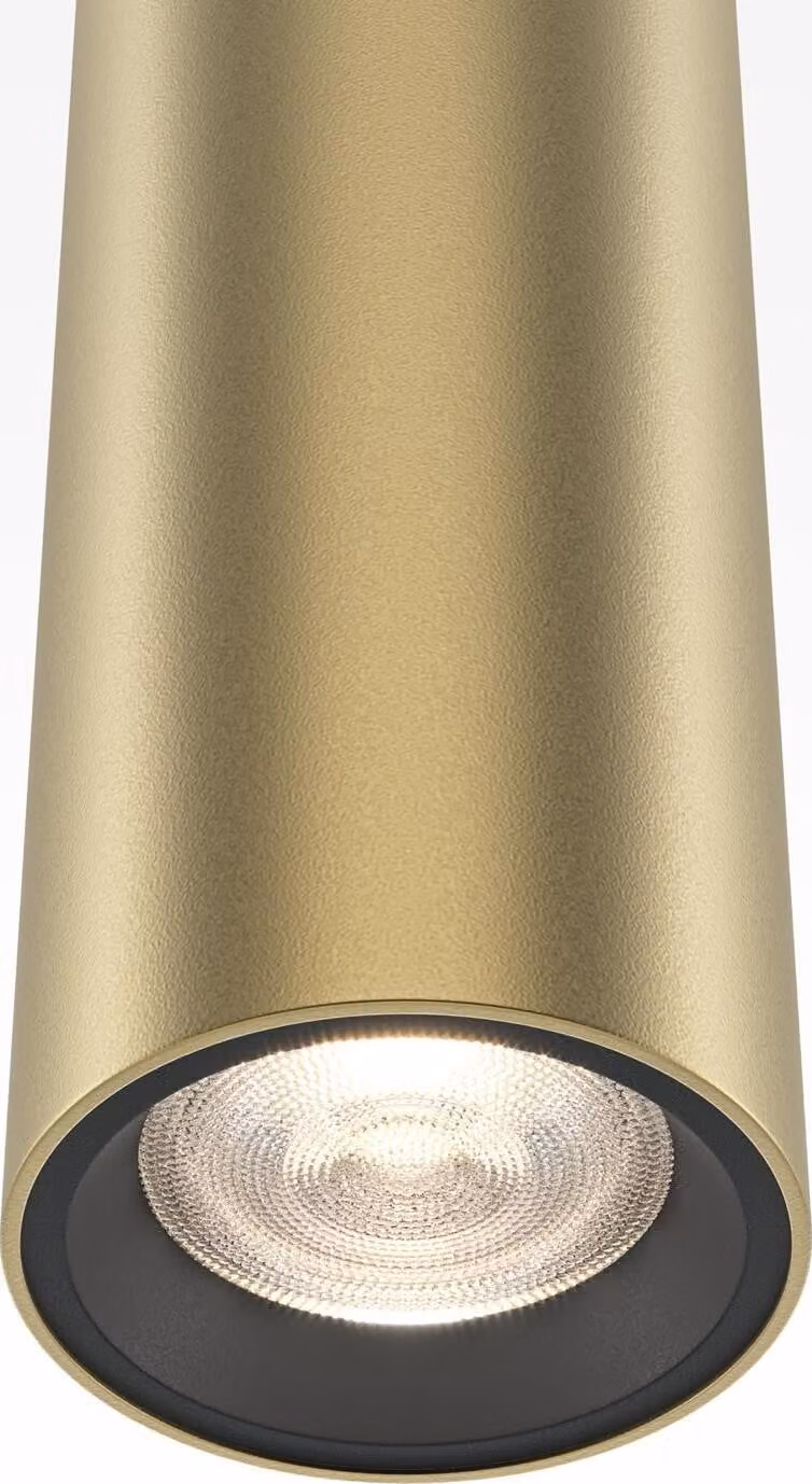 Lampada a sospensione dorata Tube Pro Extra LED 6W di Maytoni, alluminio, IP20