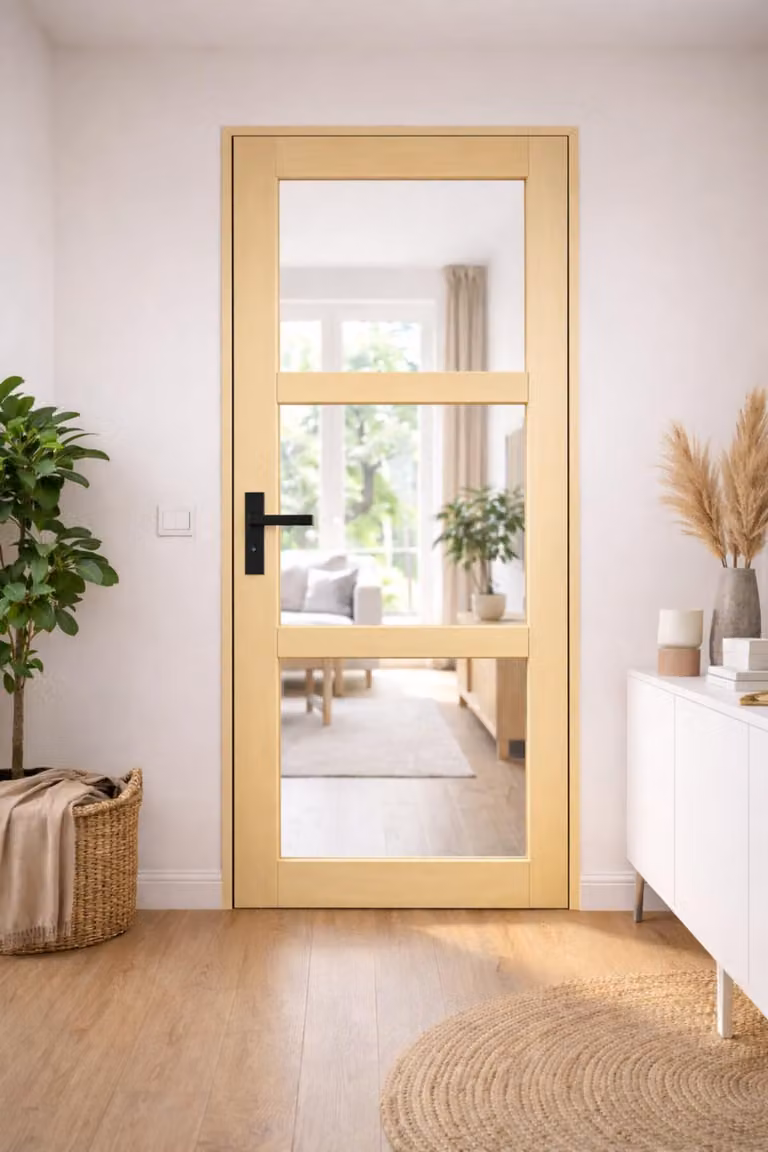 Bloc Porta Ayous Vetrata Trasparente H204 x L83 cm, lato tavolo P. destro, maniglia GD MENUISERIES