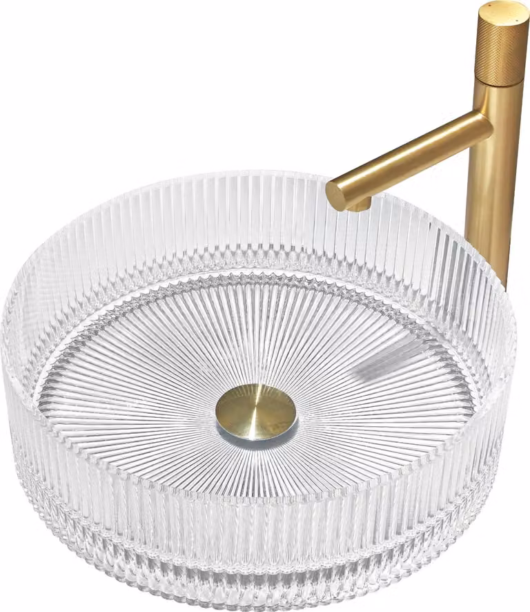Mexen Eiva lavabo da appoggio in vetro 39 x 39 cm, trasparente - 24163900