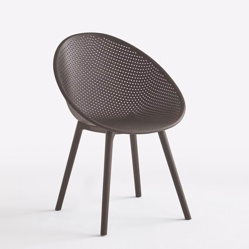Sedia moderna per sala da pranzo, giardino, cucina, area esterna Arielle - Grigio scuro