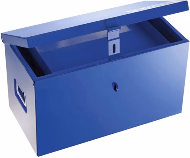 Baule Porta Attrezzi Expert E010203 Trade Shop Blu in Acciaio con Cassetto Porta Utensili L/P/H: 85 x 35,3 x 36 cm