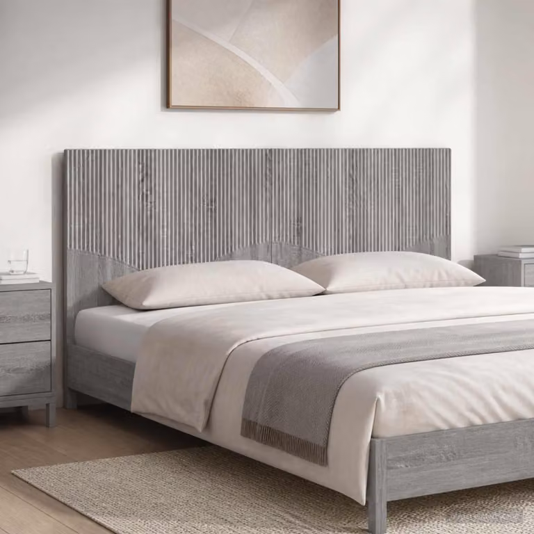 Testiera da muro vidaXL HOORN grigio con ripiano integrato in legno ingegnerizzato L: 160 cm, H: 50 cm, P: 14 cm