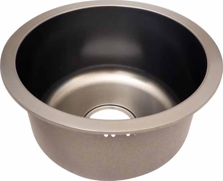 Lavello da cucina a una vasca - Lavello rotondo 36x36 cm - Acciaio inossidabile - Silenzioso