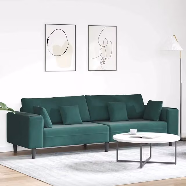 Divano Verde Scuro 250 x 77 x 76 cm Velluto 3335155