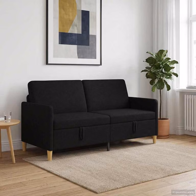 Divano moderno vidaXL con contenitore a sollevamento, rivestimento in tessuto con coperture rimovibili, L: 172 cm, P: 78 cm, H: 87 cm