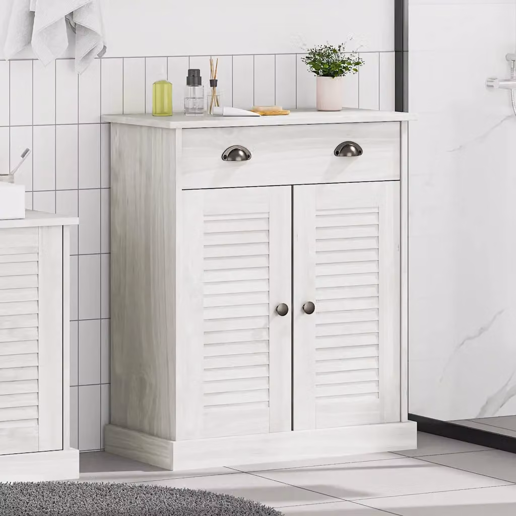 Mobile da bagno vidaXL moderno in legno bianco con ante a cerniera L/P/H: 68 x 34 x 80 cm
