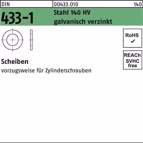 Reyher 433 Rondelle 8,4 x15x1,6 zincate (1000 pz.)