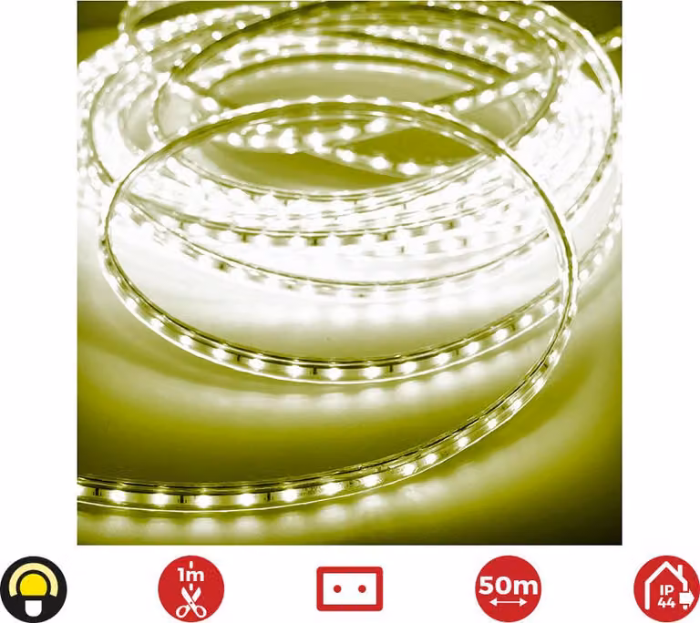 Striscia di led 50m. 60 led/m 4,2w/m gelb edm ip44 220-240