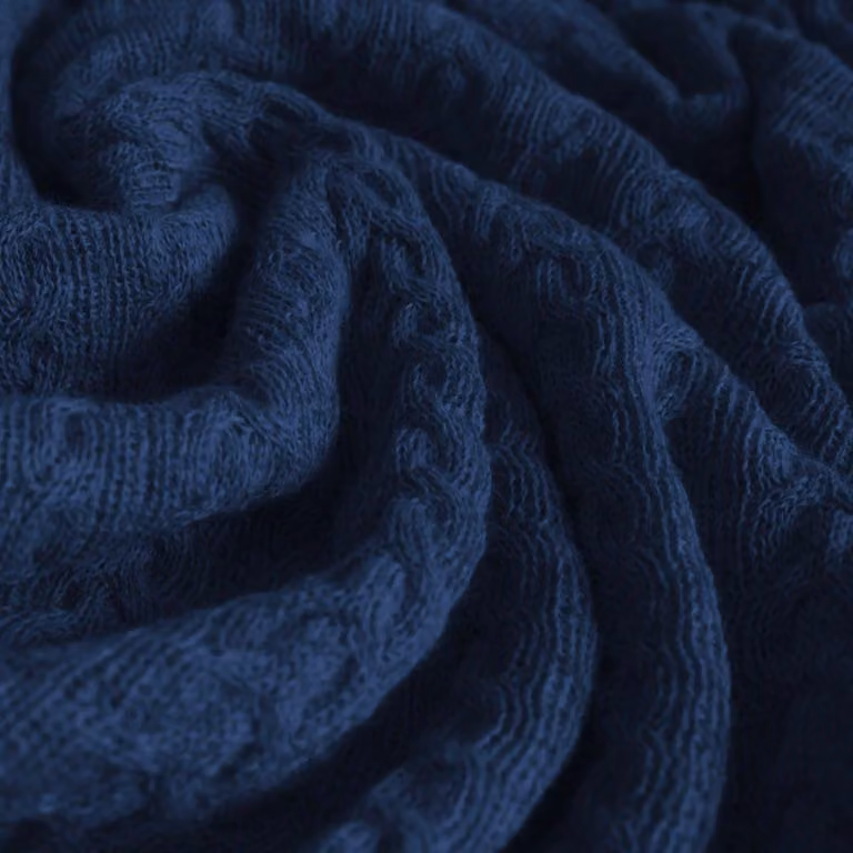 Coperta in alpaca al 100% di fibra di alpaca baby, 130x180 cm, blu, prodotto con commercio equo e solidale