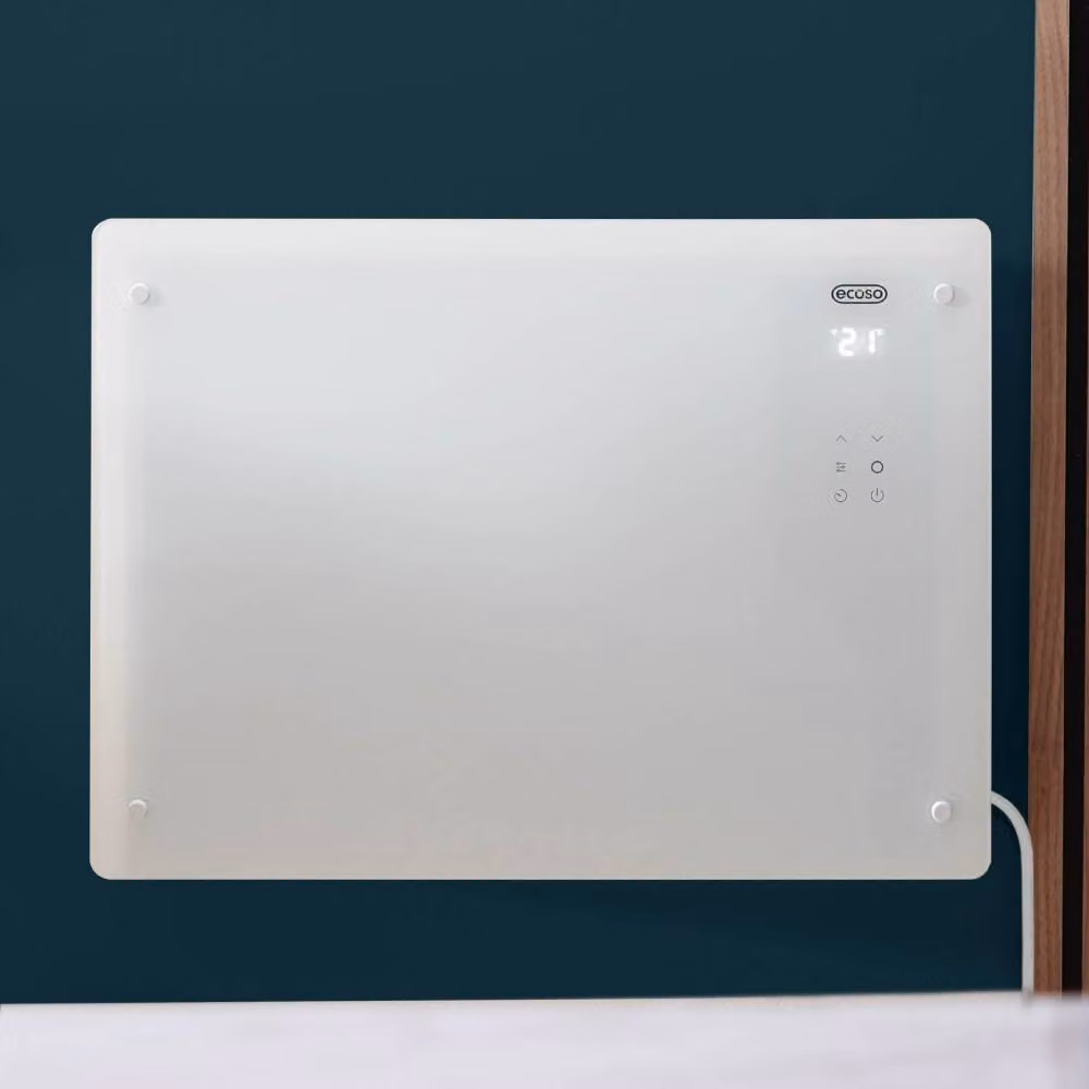 Pannello Riscaldante Vetro Bianco 1500W 465x640mm Virtrum ECOSO Hudson Reed