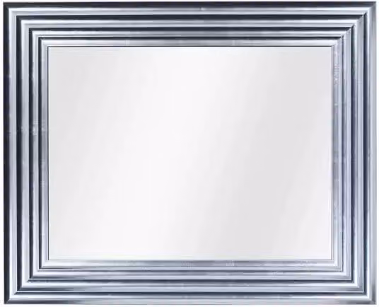 Specchiera foglia argento brillante rettangolare- misure: l.90 x h.148 x p.5 - Mobili 2G
