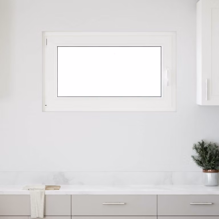 Finestra per seminterrato vidaXL in plastica bianca con vetro trasparente, modello tilt and turn, L: 100,0 cm x H: 60,0 cm x P: 20,4 cm
