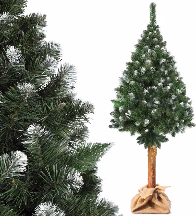 Albero di Natale artificiale KADAX su un tronco di 180 cm, abete di pino O ca. 80 cm con copertura innevata