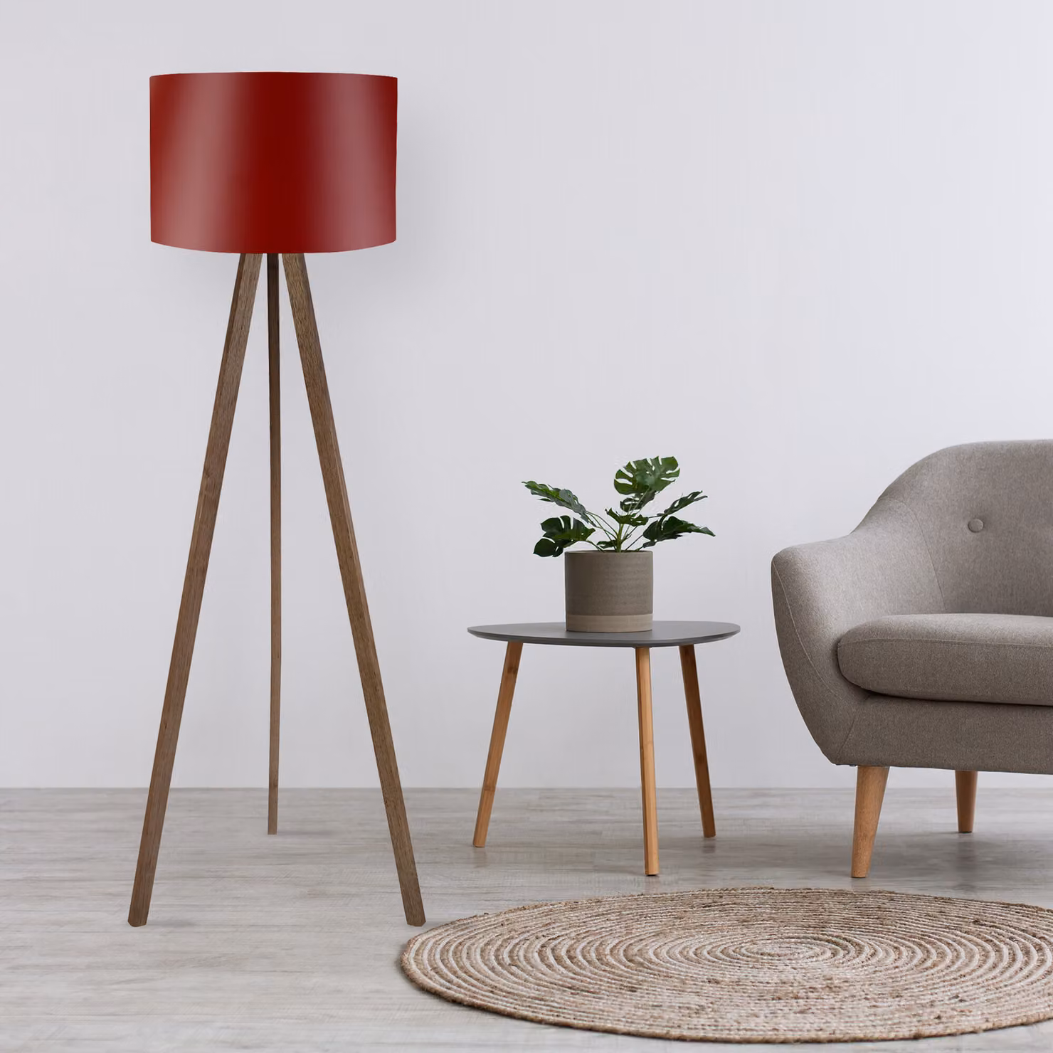 Opviq, AYD- AYDAXL, rosso, marrone, lampade da terra, 38 x 140 cm, 70% MDF / 30% PVC tessuto