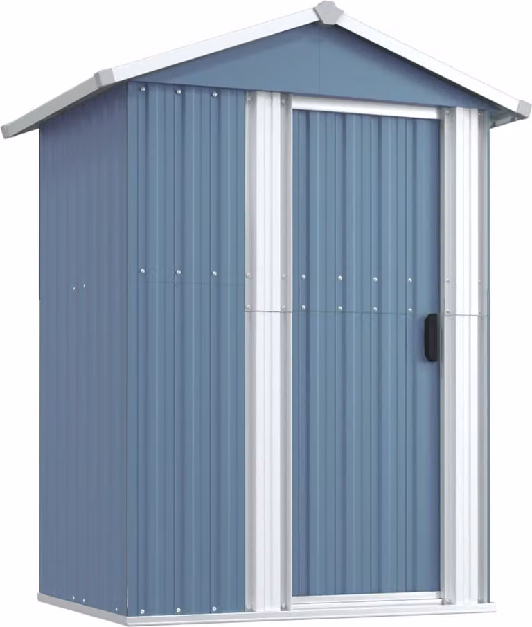 Capanno da Giardino Grigio 126x97,5x177 cm Acciaio Zincato